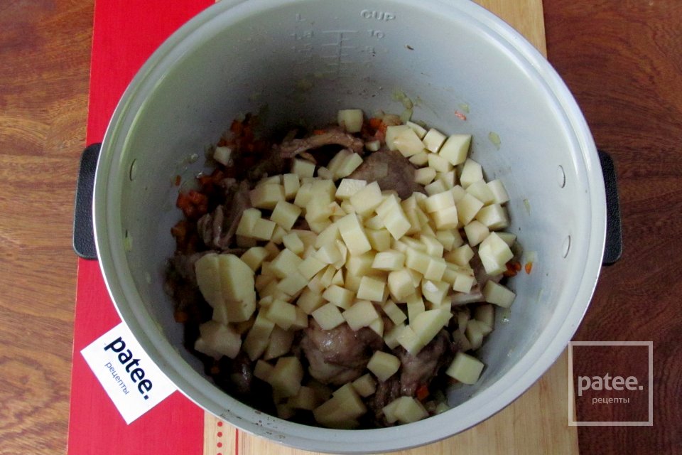 Суп из кролика с саго в мультиварке - Шаг 8