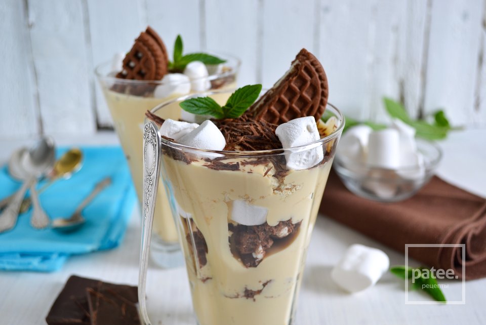 Десерт из песочного печенья, маршмэллоу и карамельного крема - Шаг 14