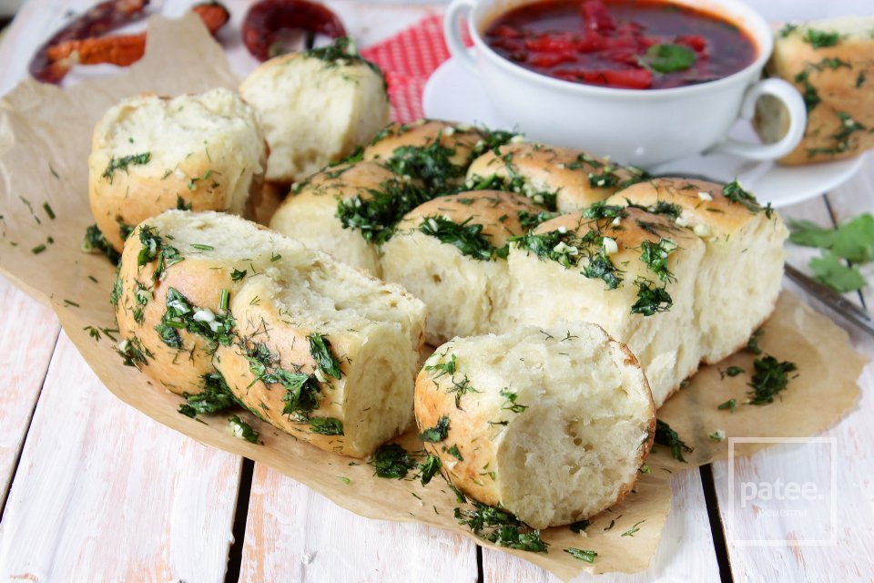 Пампушки с чесноком и зеленью - Шаг 16