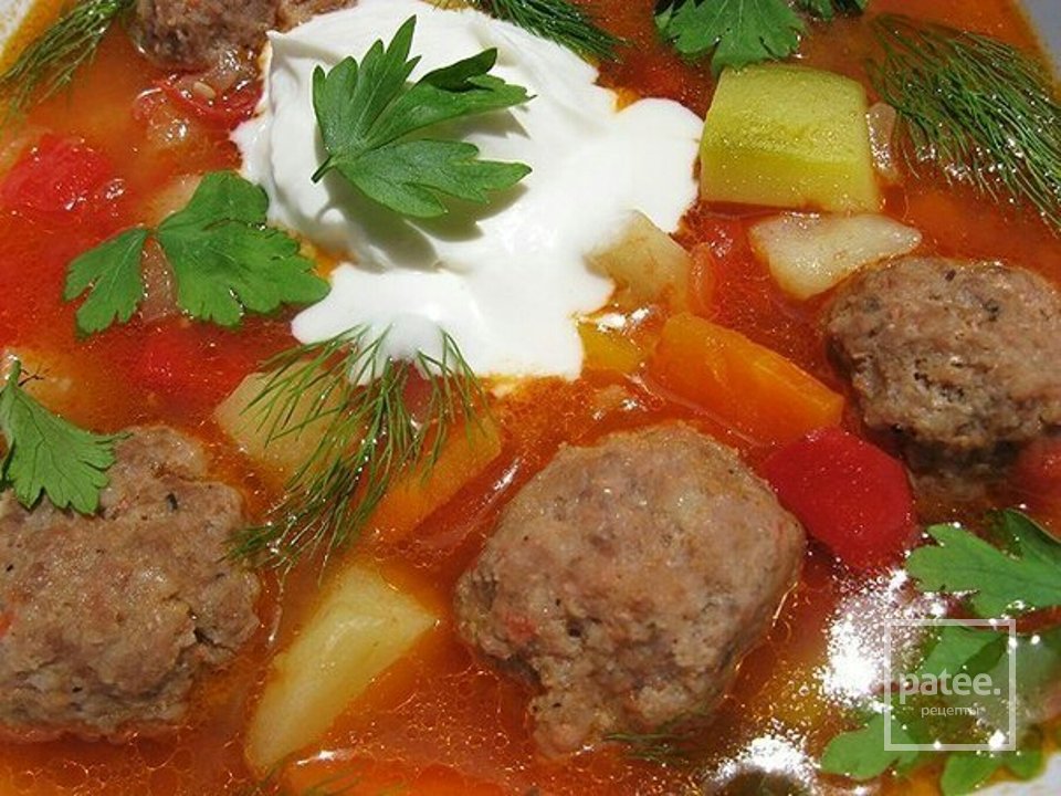 Густой суп с кабачками и фрикадельками - Шаг 1