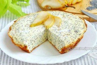 Творожная запеканка с яблоком и маком!