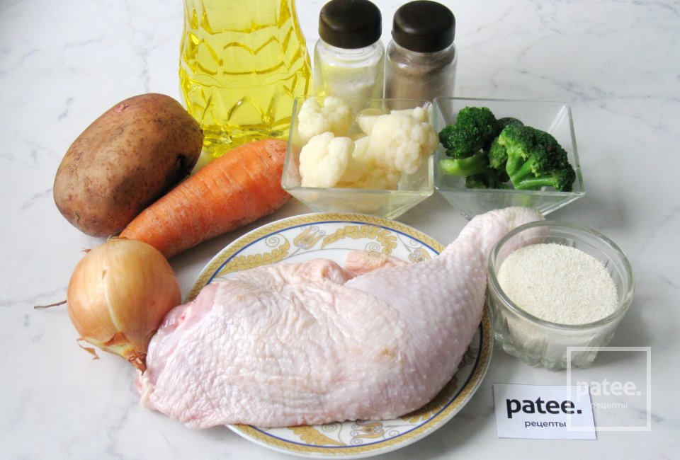 Куриный суп с цветной капустой и брокколи - Шаг 1