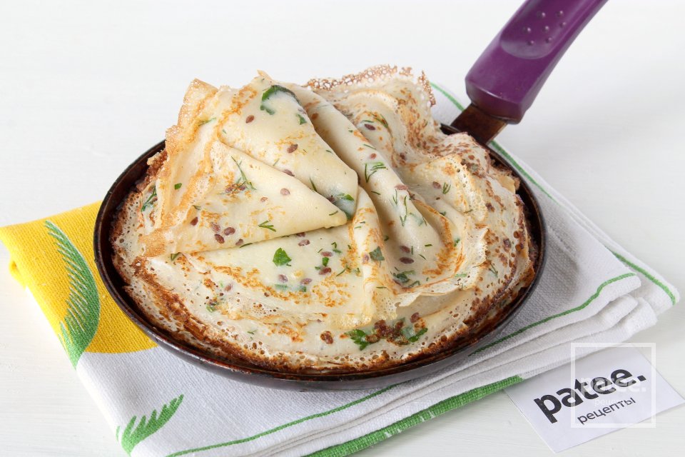 Блины на сыворотке с зеленью и семенами льна - Шаг 13