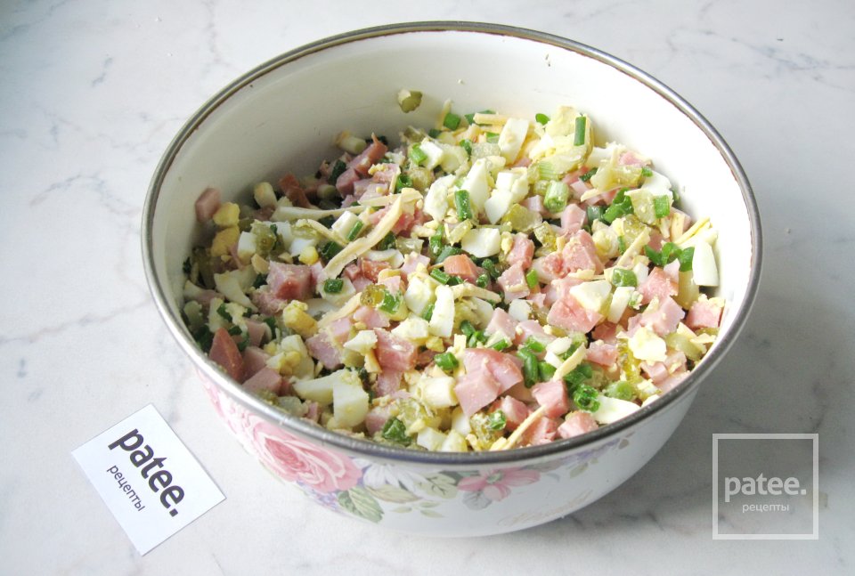 Салат с ветчиной и сыром - Шаг 8