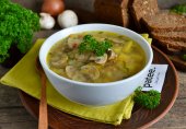 Грибной суп с перловой крупой