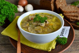 Грибной суп с перловой крупой