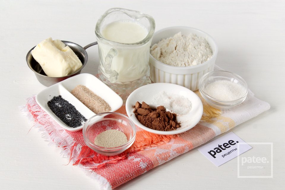 Дрожжевые булочки с какао - Шаг 1