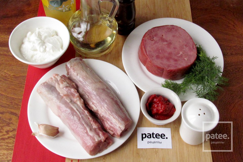 Мясные пальчики с ветчиной в соусе - Шаг 1