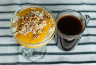 Ванильный творог( с манго)