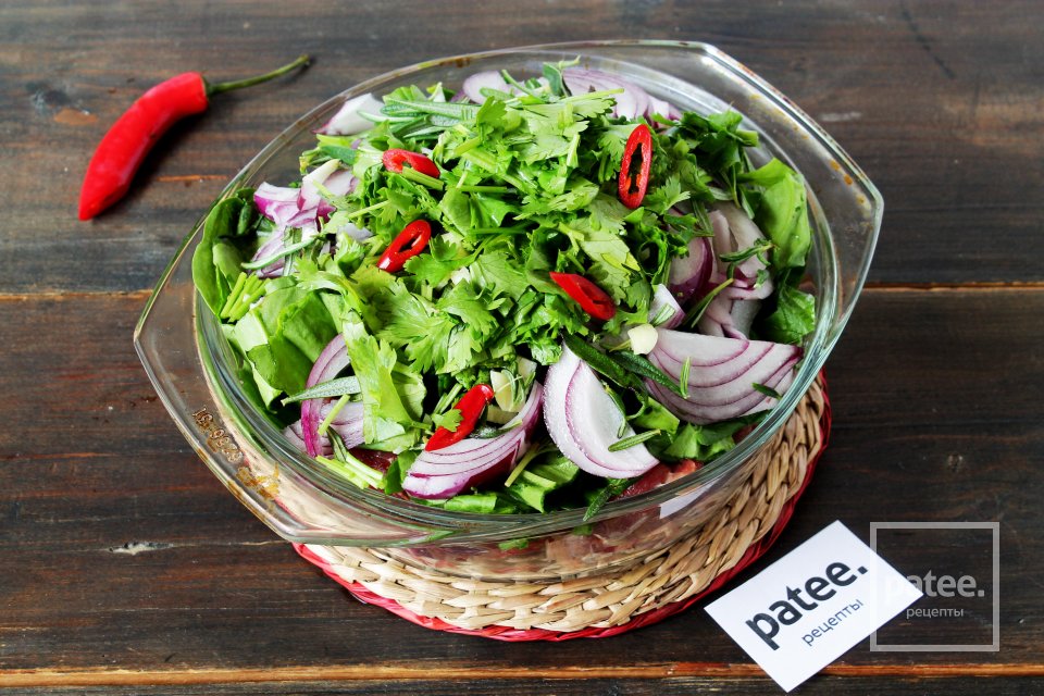 Баранина с зеленью - Шаг 8