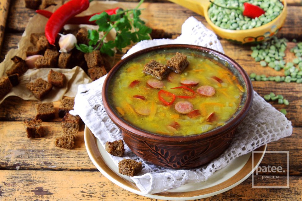 Гороховый суп с копчеными колбасками - Шаг 12