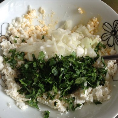 "Башмачки", фаршированные творогом и зеленью кабачки. - Шаг 3