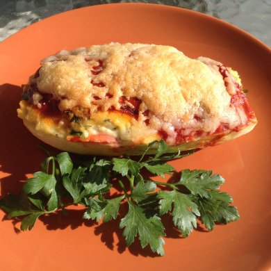 "Башмачки", фаршированные творогом и зеленью кабачки. - Шаг 9