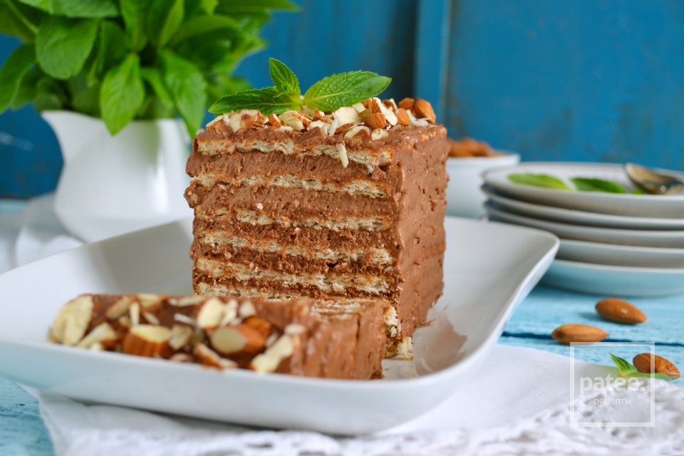 Десерт из печенья с шоколадным кремом и миндалем - Шаг 15