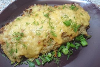 Отбивная из свинины под картофельным дранником