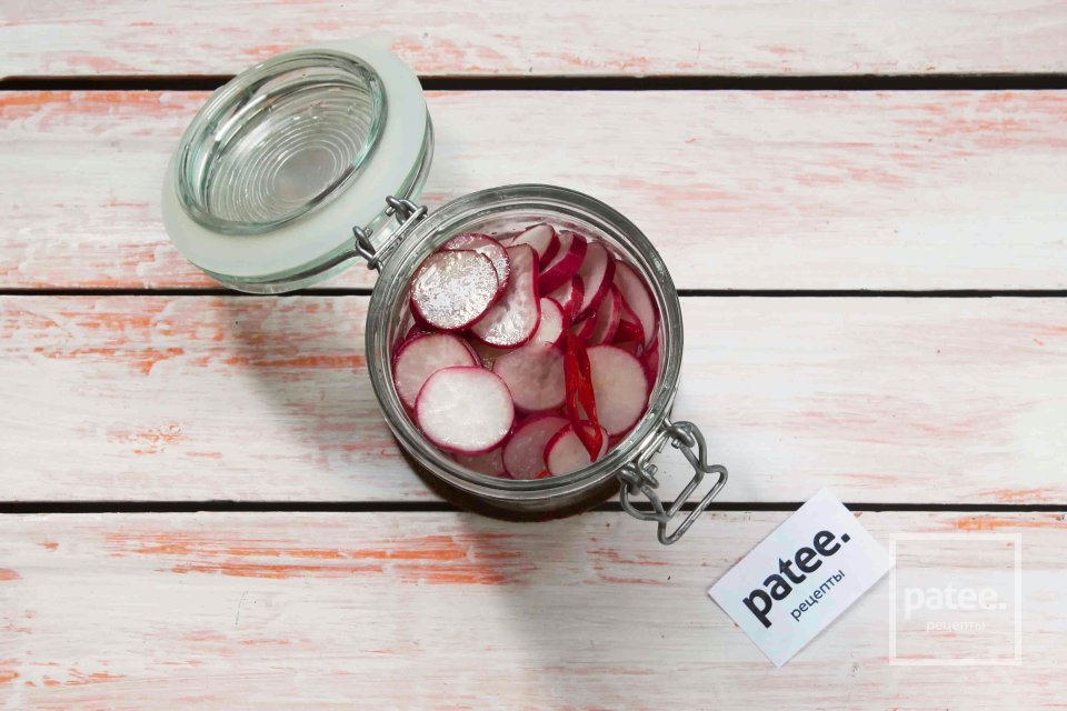 Острая закуска: маринованный редис - Шаг 14