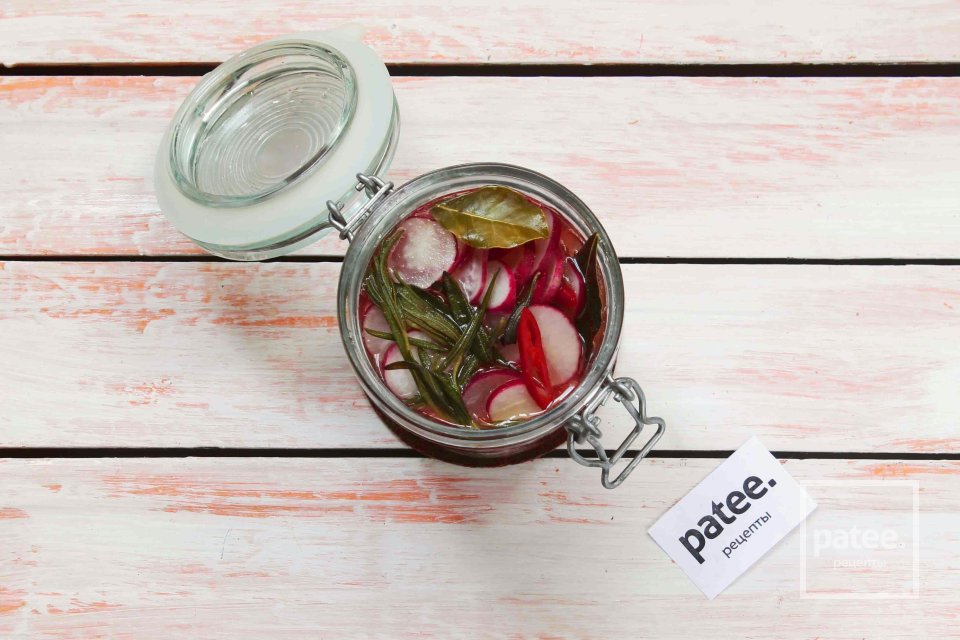 Острая закуска: маринованный редис - Шаг 15