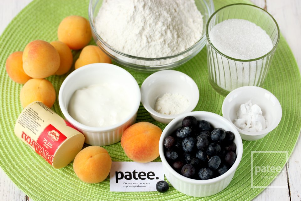Галета с абрикосами и голубикой - Шаг 1