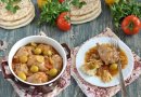 Тушеная куриная голень с оливками