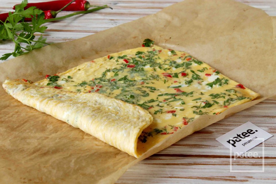 Острый рулет из омлета - Шаг 10