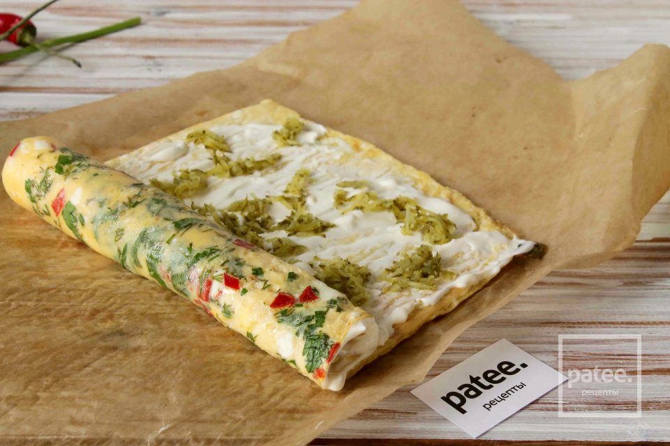 Острый рулет из омлета - Шаг 13