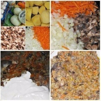 Картофельные гнезда с грибами, в чесночно-сметанном соусе - Шаг 2