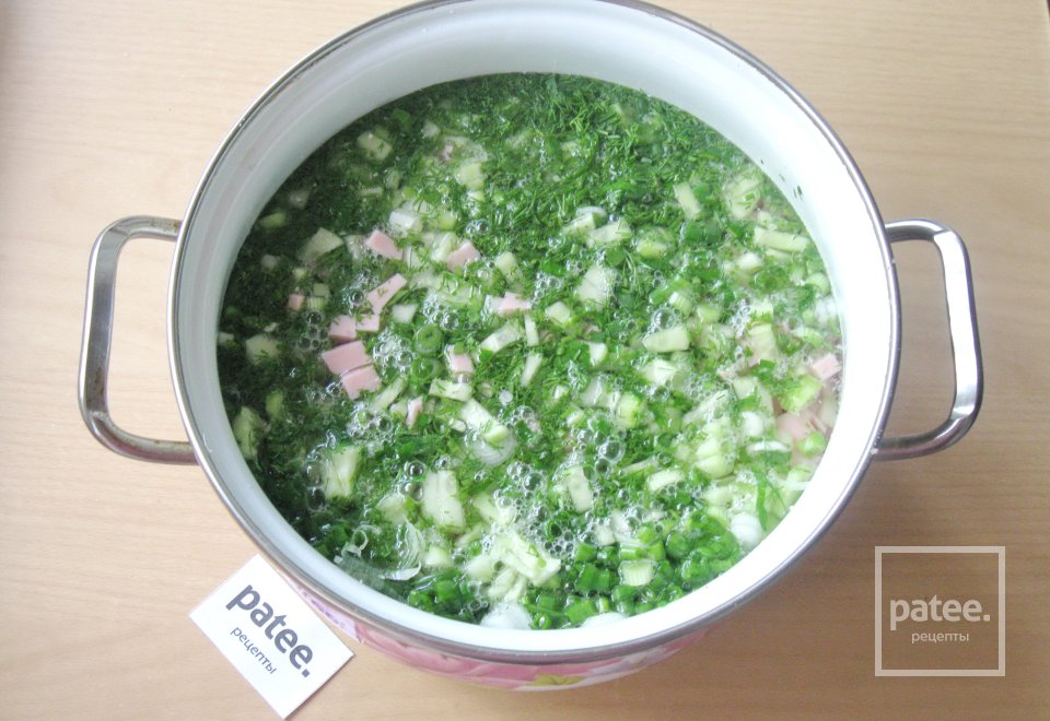 Окрошка  на газированной воде с майонезом - Шаг 9