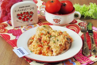 Курица с капустой и пшеном