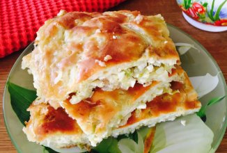 Заливной пирог с капустой и яйцом на кефире