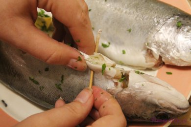 Truite aux amande/ Форель с миндалем - приготовление