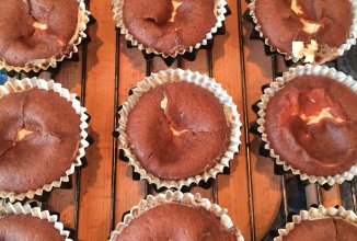 Шоколадные кексы с творожной начинкой