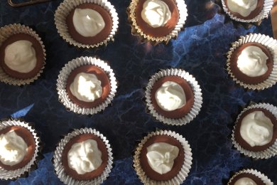 Шоколадные кексы с творожной начинкой - приготовление