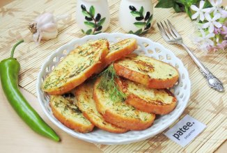 Гренки с укропом и чесноком