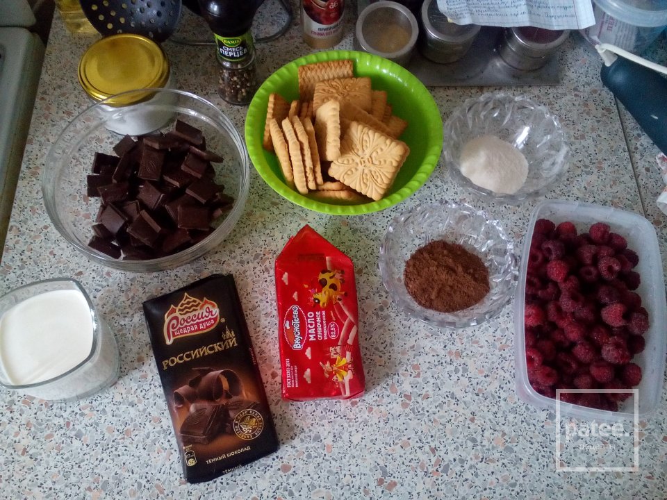 шоколадный пирог с малиной - Шаг 1