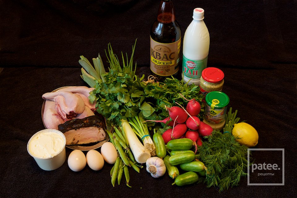 БОГАТАЯ ОКРОШКА ИЗ ЗЕЛЁНЫХ РАЗНОСТЕЙ С ТЕЛЯЧЬИМИ ЯЗЫКАМИ - Шаг 1