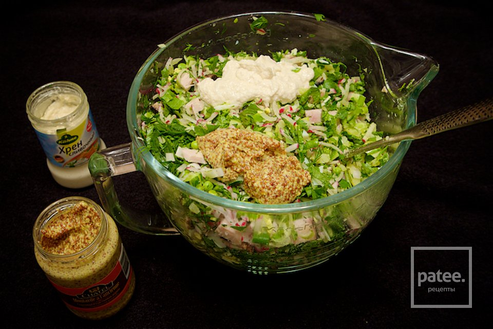 БОГАТАЯ ОКРОШКА ИЗ ЗЕЛЁНЫХ РАЗНОСТЕЙ С ТЕЛЯЧЬИМИ ЯЗЫКАМИ - Шаг 17