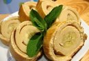Творожный багет с банановой начинкой