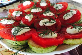 Закуска из кабачков с помидорами