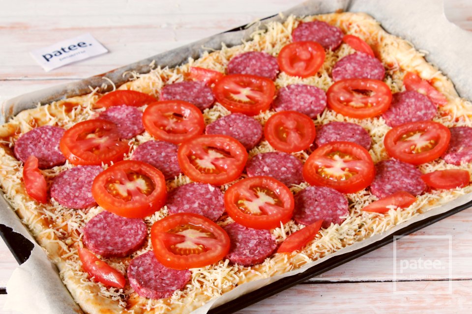 Пицца с салями по-домашнему - Шаг 13