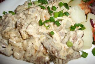 Свинина в кефирном соусе по-тирольски.