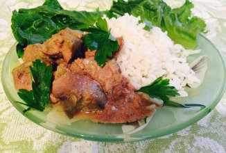 Куриная печень в сметане