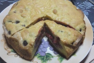 Пирог с малиной