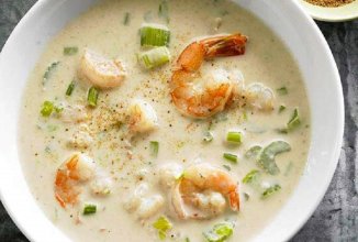 Сырный суп с креветками