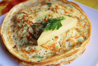 Сырные блины с зеленью