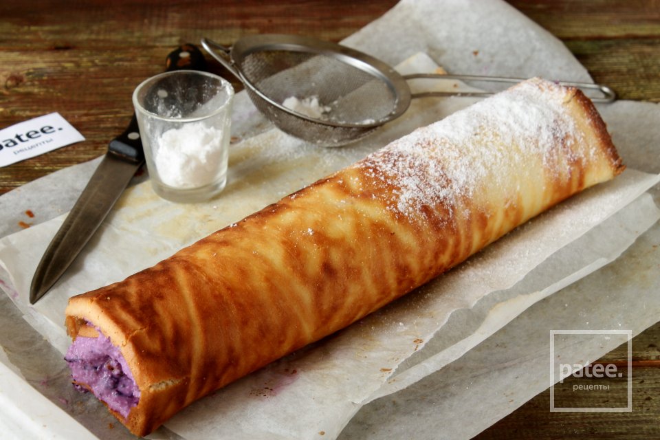 Бисквитный рулет с творогом - Шаг 12