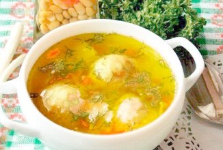 Суп с сырными шариками.