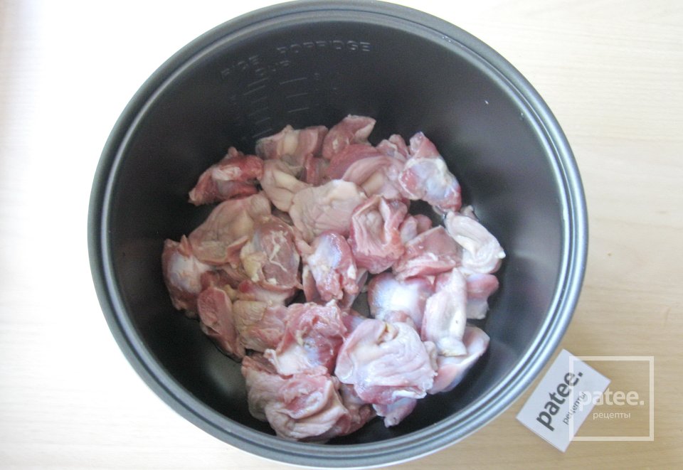 Гречневая каша с куриными желудками в мультиварке - Шаг 3