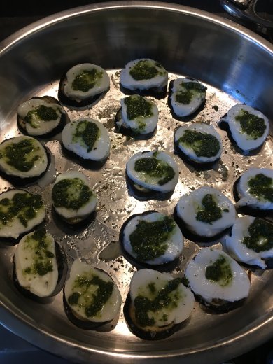 "Пирамида", сказочно вкусная закуска из баклажан, томатов и моцареллы. - Шаг 3