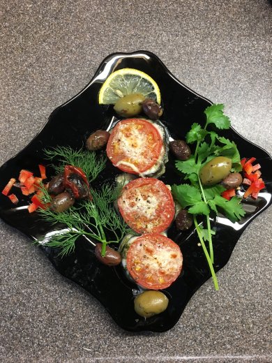 "Пирамида", сказочно вкусная закуска из баклажан, томатов и моцареллы. - Шаг 6