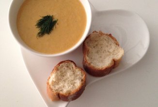 Вегетарианский суп-пюре из цветной капусты и кабачков с ноткой рая))